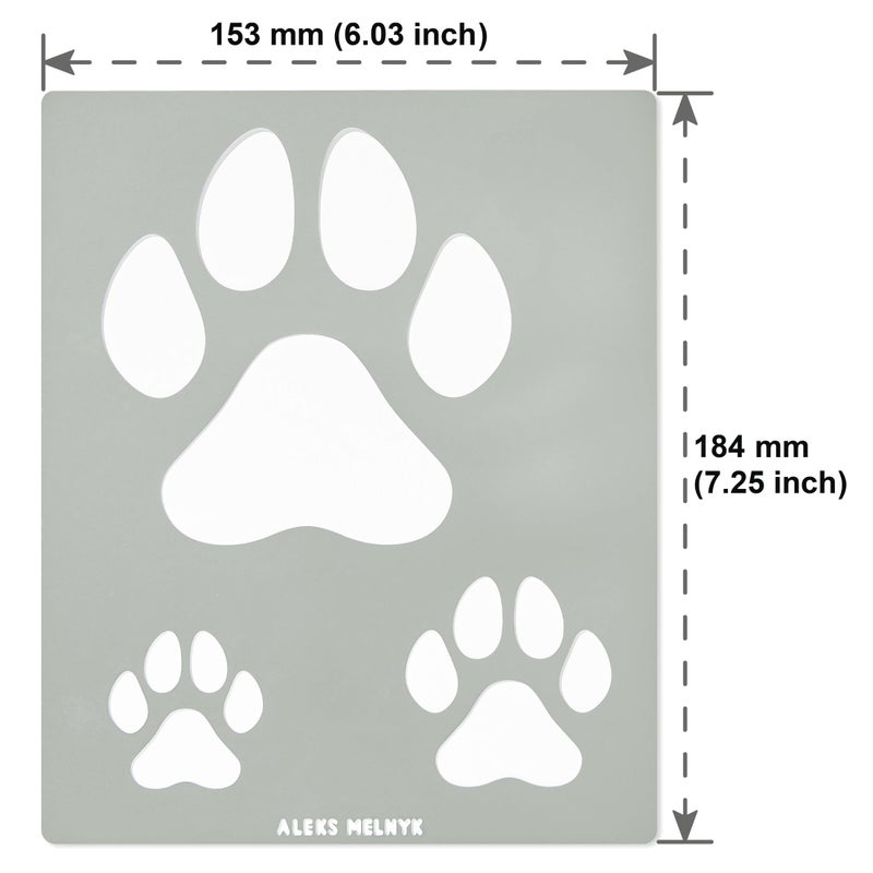 Aleks Melnyk No.61 Metal Stencils Paw Print for Painting on Wood, Tiger Print Stencil, Dog Paw, Puppy Paw, Small Cat Paw, Dog Footprint Stencils, Paw Print Stencel, Animal Paw - Image 3